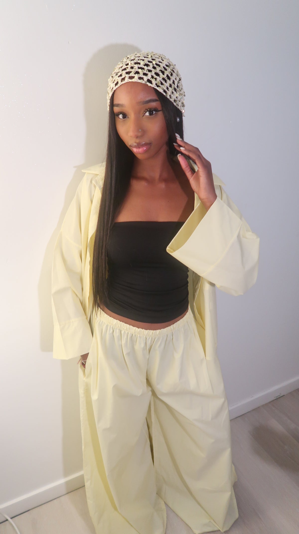 Ensemble chemise large jaune