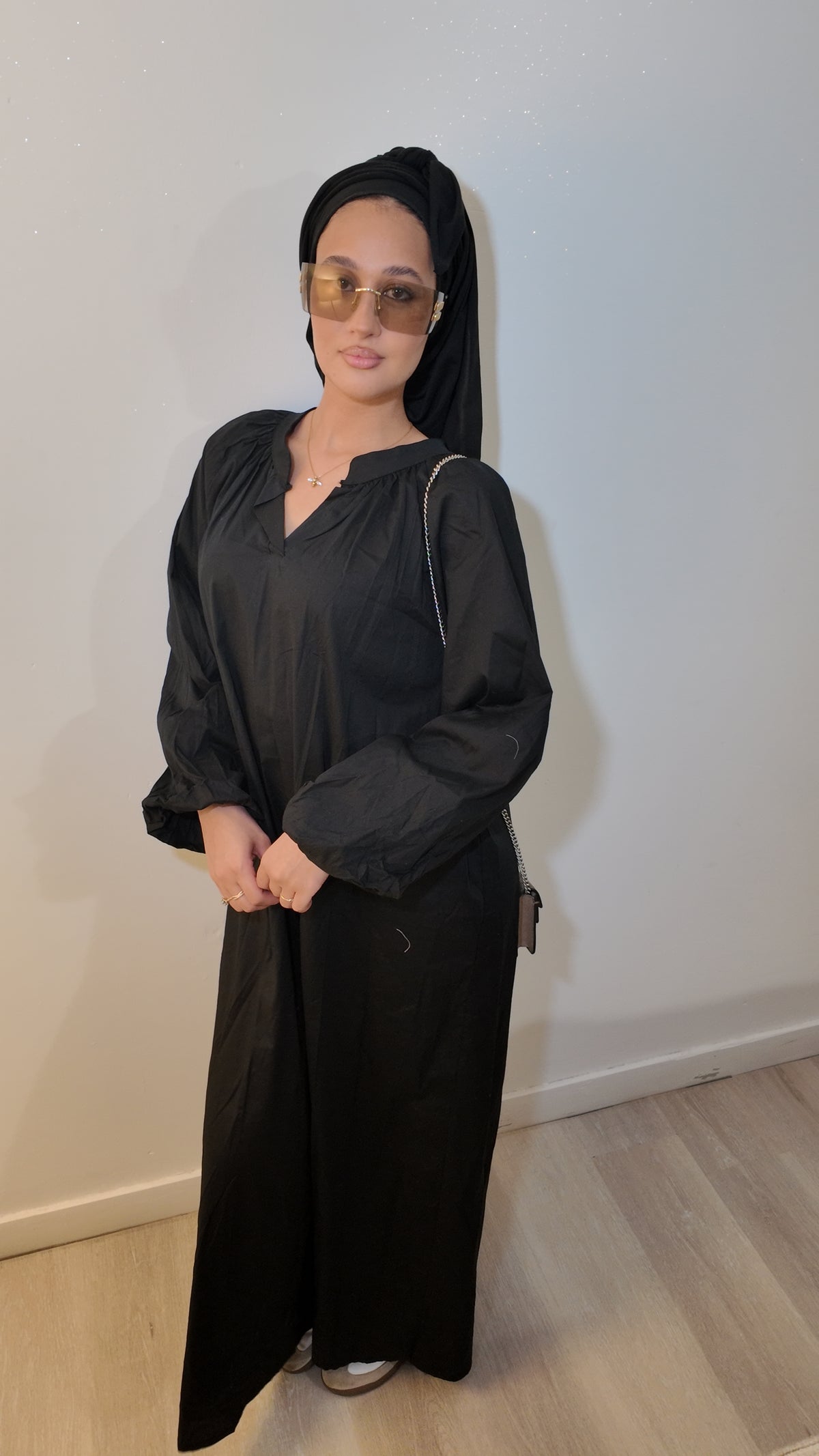 Robe manches bouffantes noir