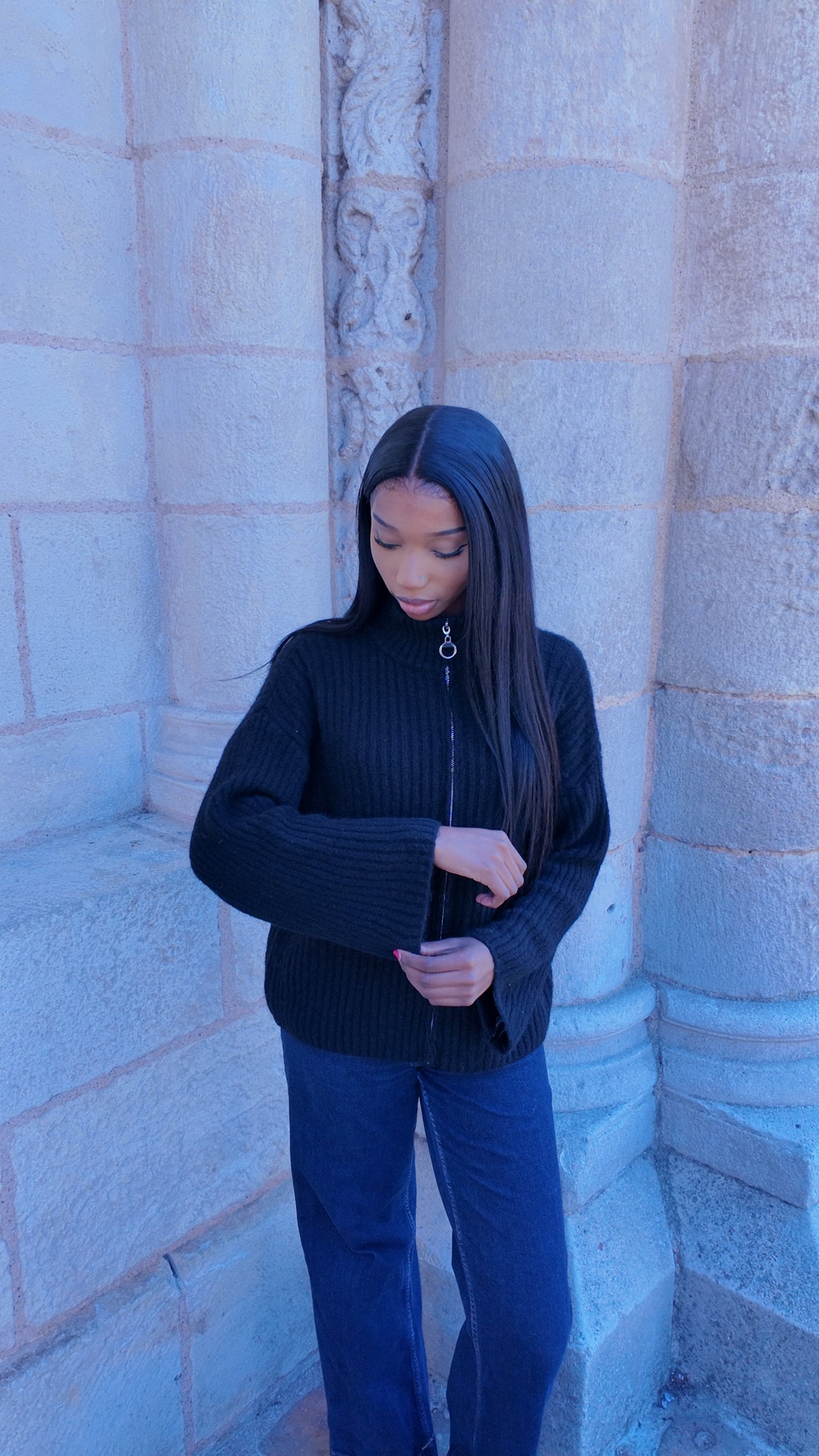 Gilet en maille court noir