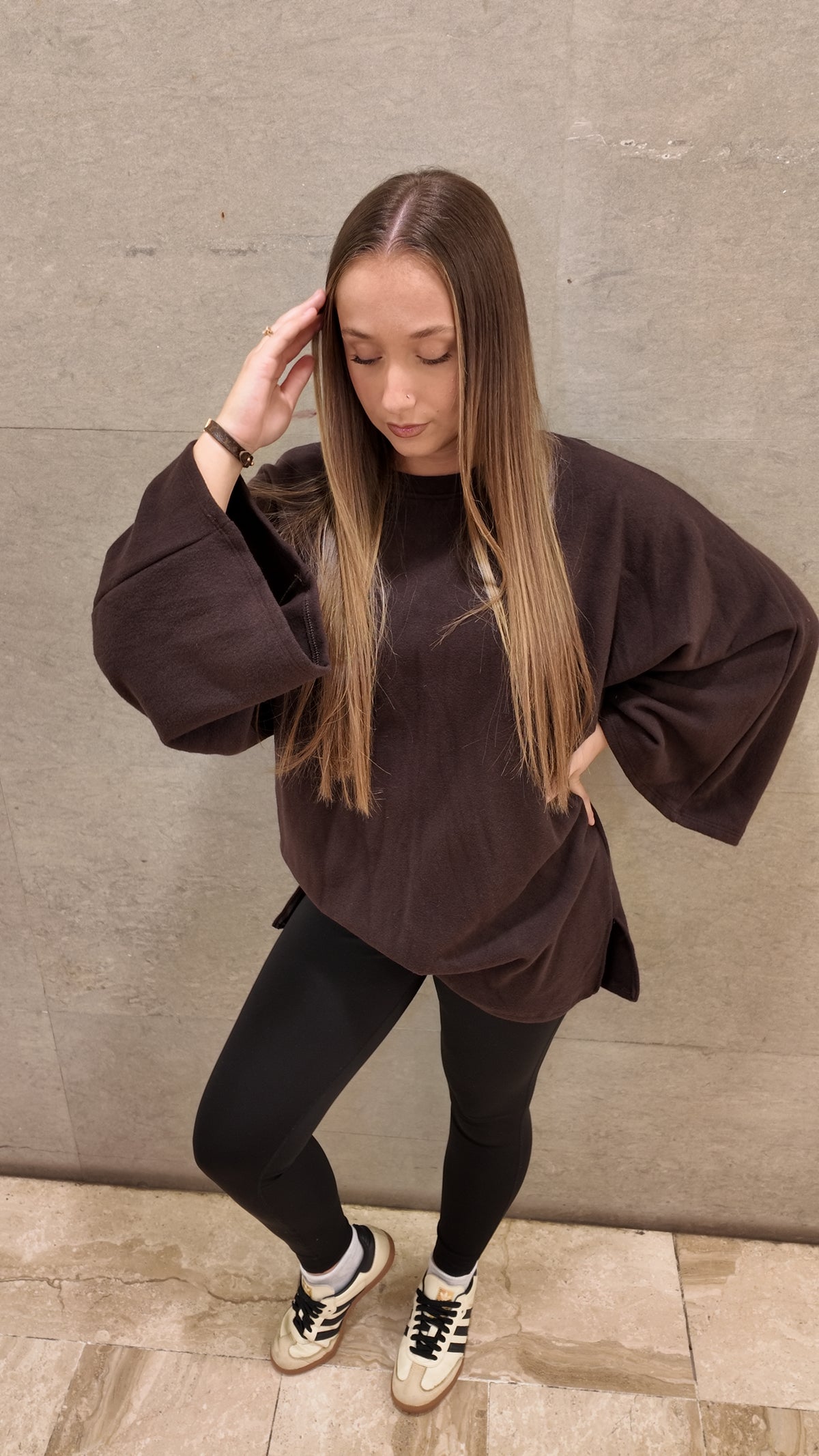 T-shirt oversize marron