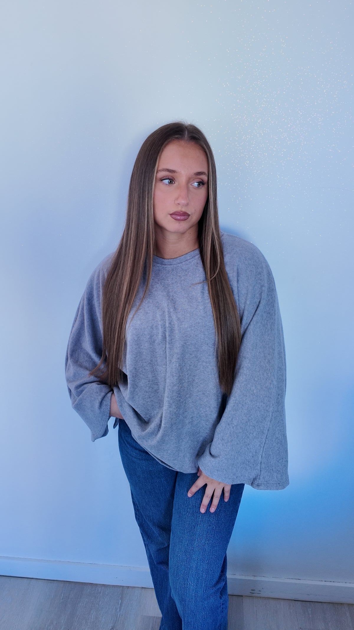 T-shirt oversize gris clair