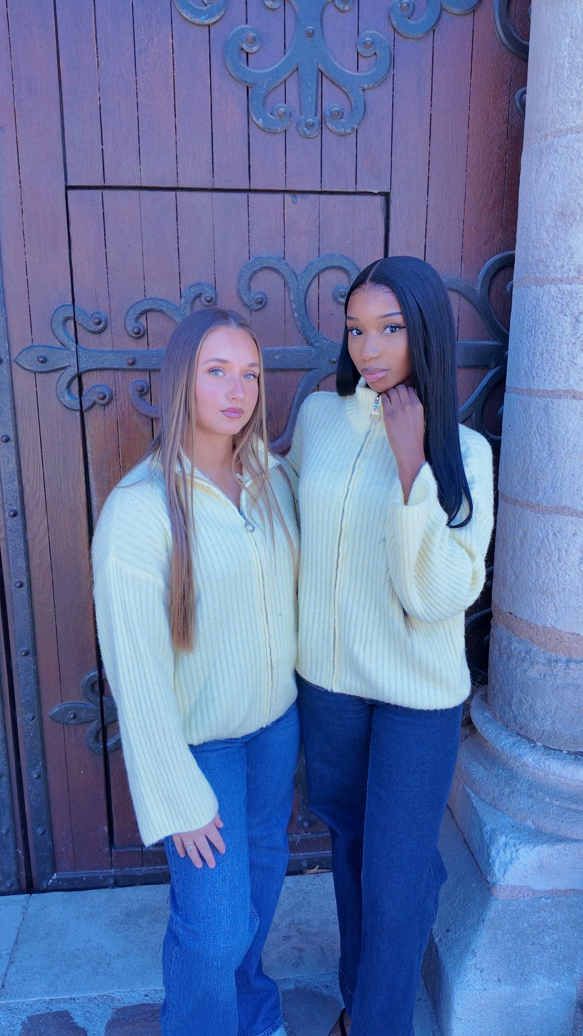 Gilet en maille court jaune