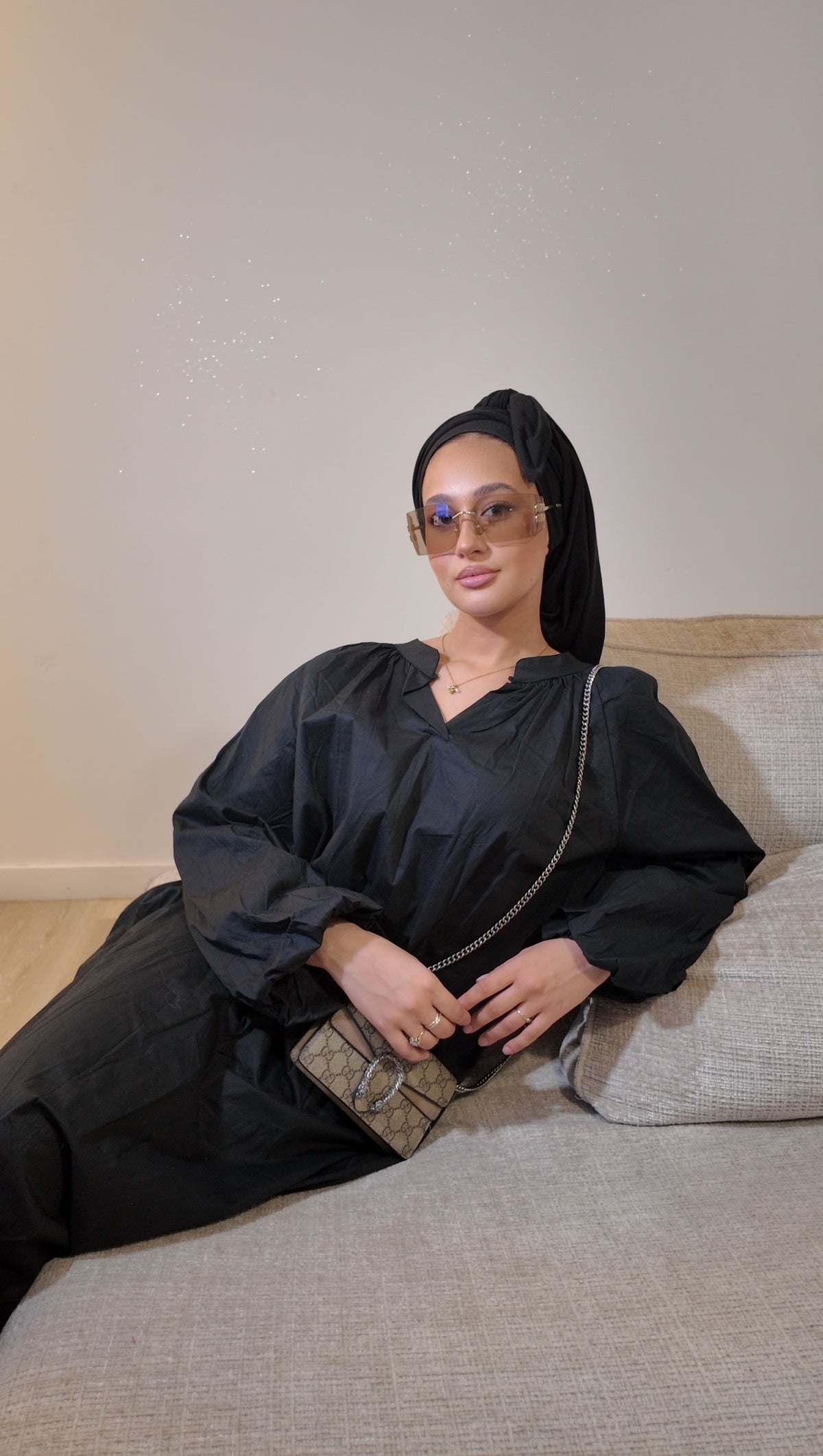 Robe manches bouffantes noir
