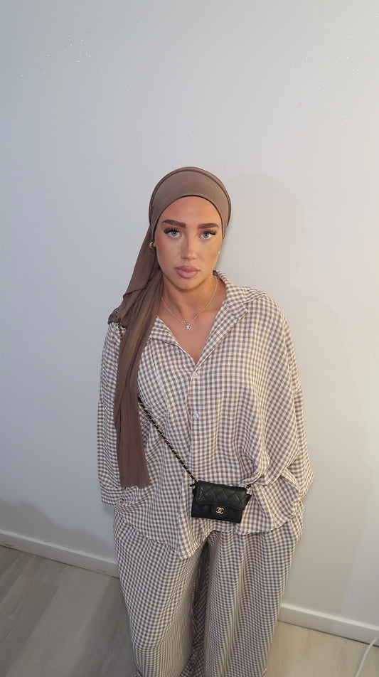 Ensemble Vichy taupe