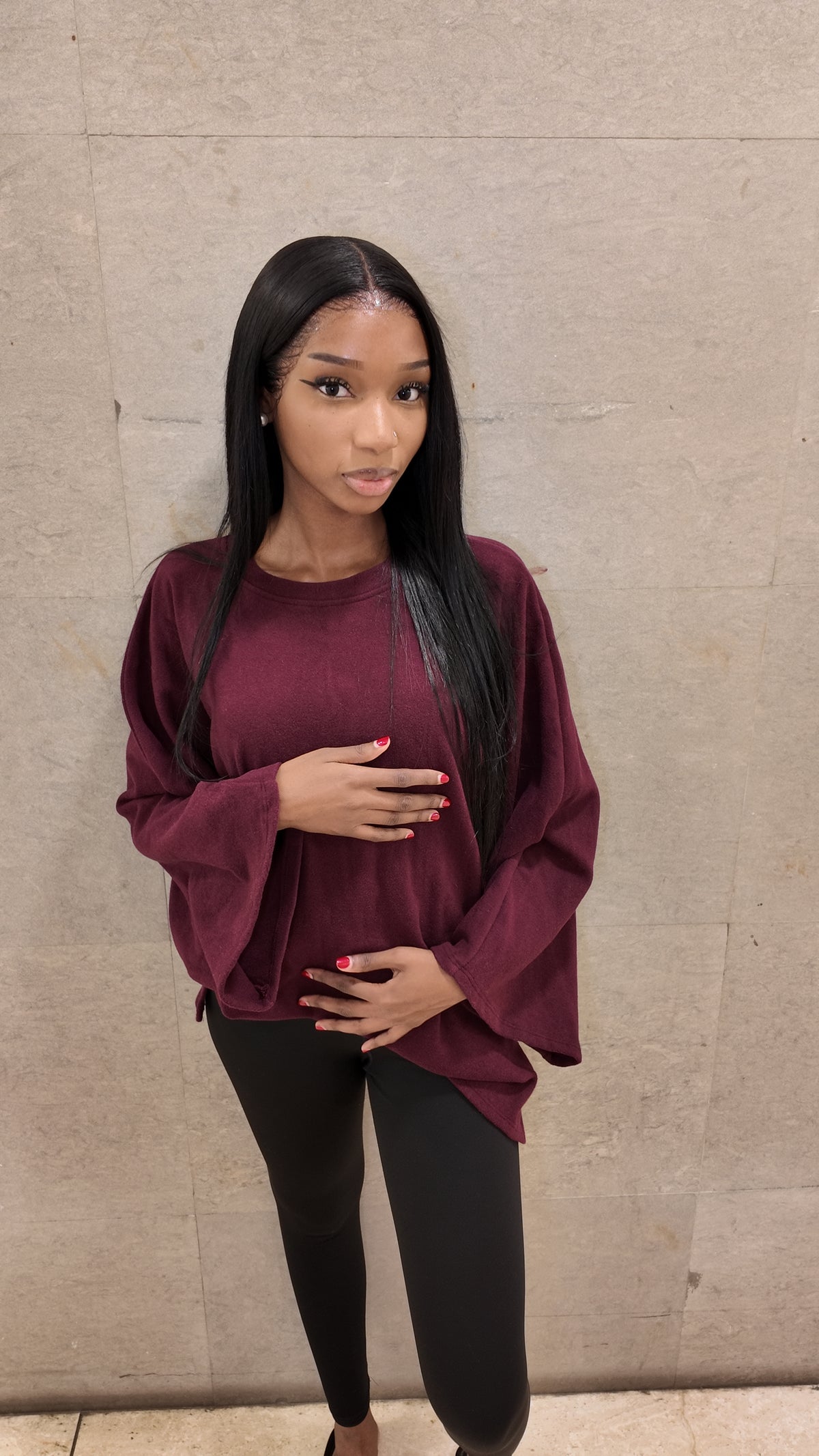 T-shirt oversize bordeaux