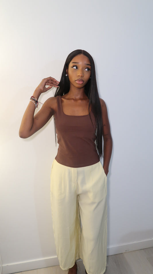Pantalon 3/4 jaune