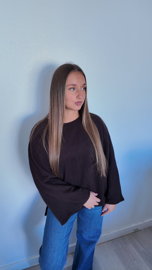 T-shirt oversize marron