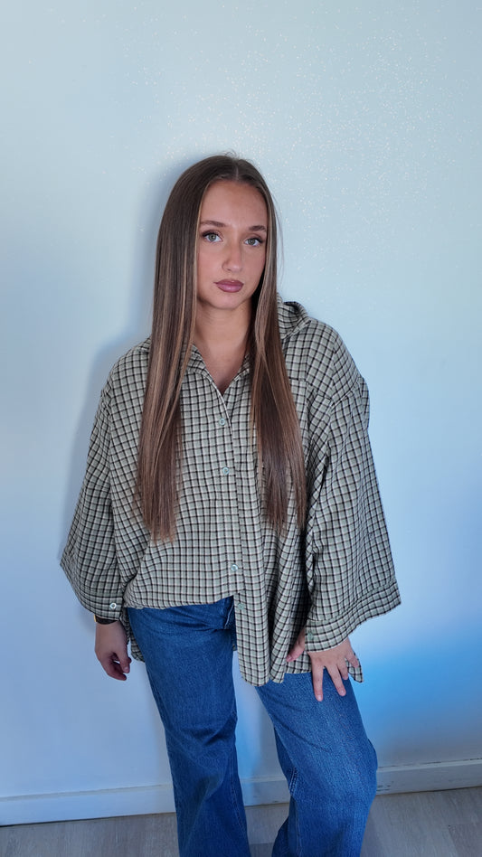 Chemise Oversize À Carreaux vert clair