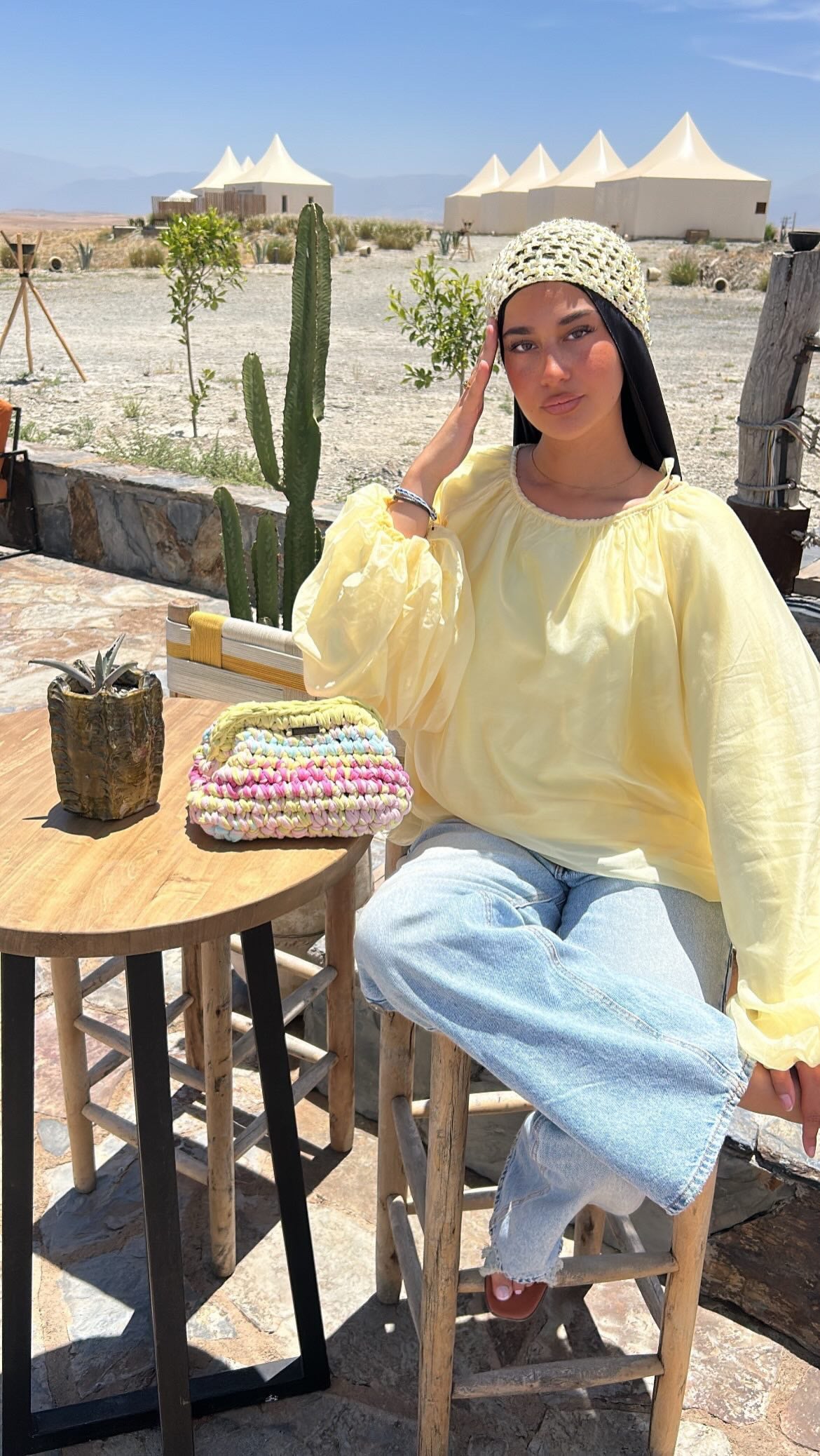 Chemisier bouffant jaune